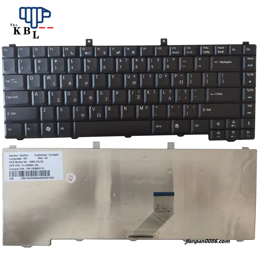 Picture of Original New Greece Language For ACER 3100 3600 5100 5600 Black Laptop Keyboard PK1306B0110 4PE11