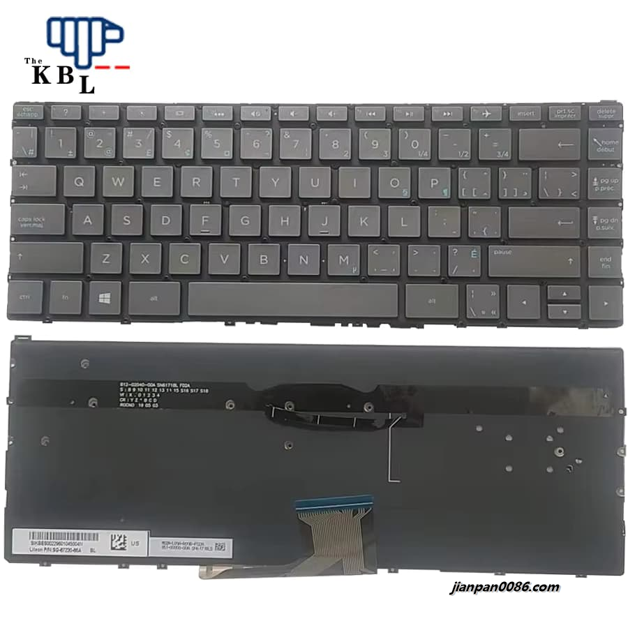 Picture of Original New Canada-French Language For HP Spectre x360 13-AC 13-AC000 Grey Backlight Laptop QWER Keyboard SG-88711-XUA 40PTDH41