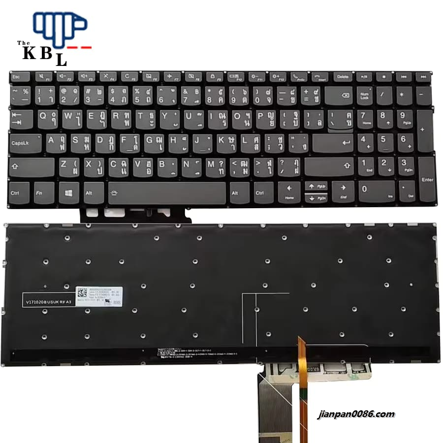 Picture of Original New Thailand Language For Lenovo Yoga C740 C740-15IML ThinkBook 15 IMLXiaoxin 15IIL 2019 2020 Grey Backlit Laptop Keyboard V171020BS1-TI PK131FH2A08 TDH5407