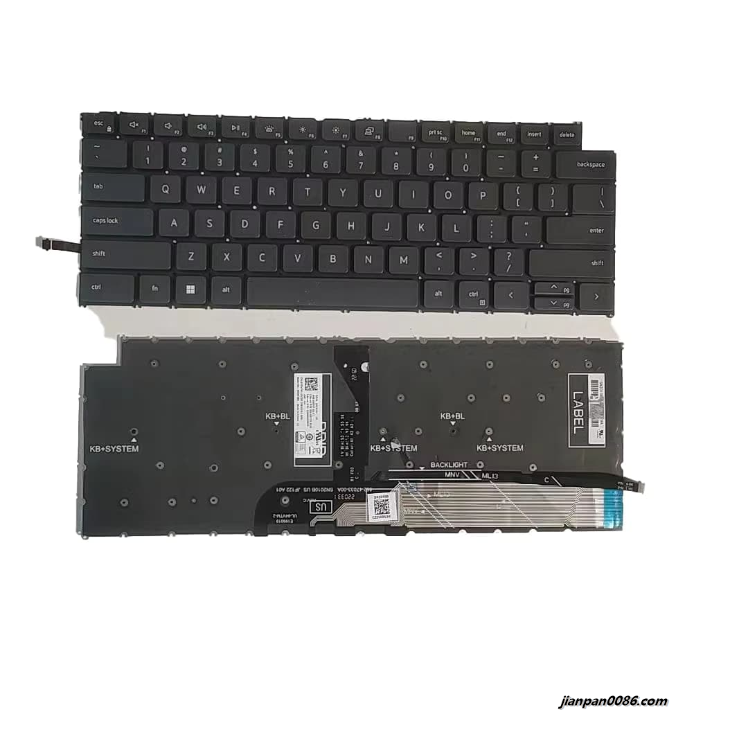Picture of Original New USI Language For Dell 3420 5310 NEW7490 Grey Backlight Laptop Keyboard SG-5770-XUA SN2010BZ DP/N:03FNYN   PK133ZW1B00