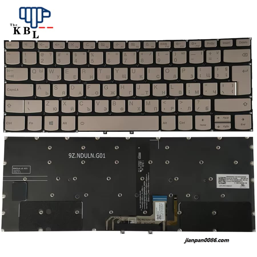 Picture of Original New Bulgaria Language For Lenovo Yoga C930 Silver Backlit Black Laptop Keyboard PD4VB PK1318S2C27 SN20Q88115 2P5927