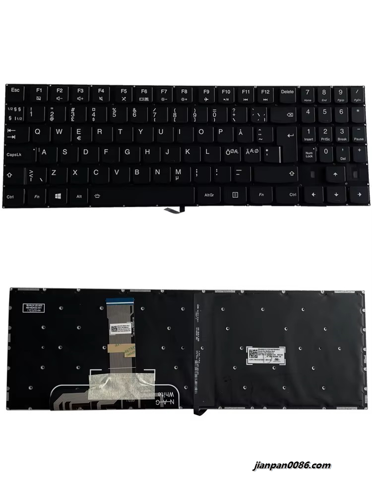 Picture of Original New Nodic Language For Lenovo Legion Y520 Y720 Backlit Black Laptop Keyboard PN40066151 1PE543
