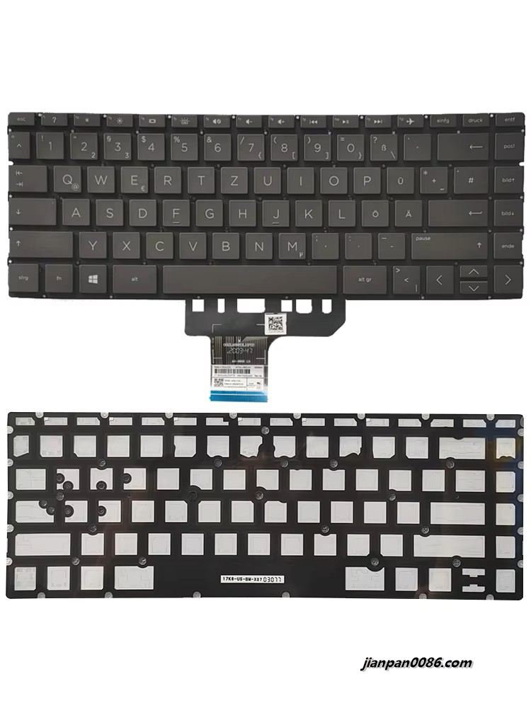 Picture of Original New Germany Language For HP 13-AH Backlit Laptop Keyboard HPM17K6 L48502-041 4P7236