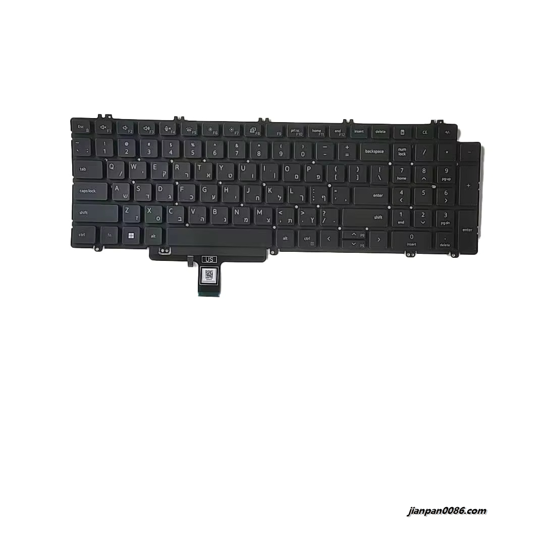 Picture of Original New Hebrew Language For Dell 7550 7750 Black Backlight Keyboard SG-B2710-XTA SN2007BZ PK133MM3B03 DPN0RKTMY 1PA521 19053