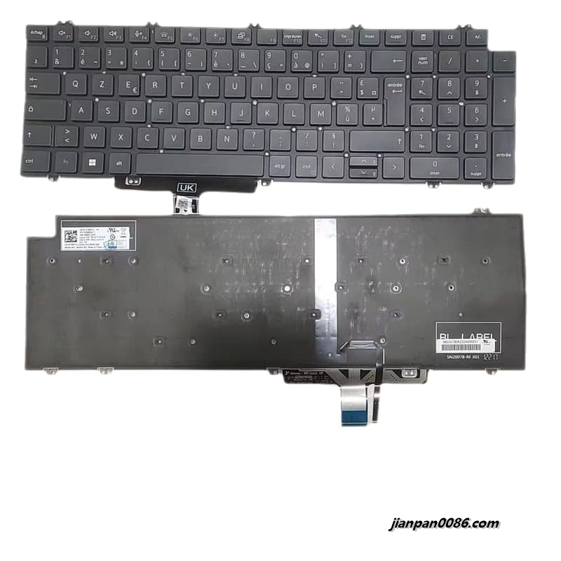 Picture of Original New French Language For Dell 7750 7550 Black Backlight Laptop Keyboard SG-B2710-2FA PK133MM3B17 SN2007BZ DPN0 3PA509 18962