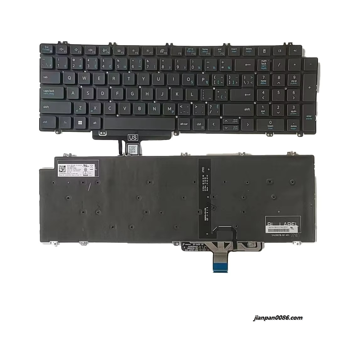 Picture of Original New Canadian French Language For Dell 7550 Black Backlight LaptopKeyboard PK133MM3B11 DPN0RFK9M 3PA521 19055 SG-B2710-86A  SN2007BZ  
