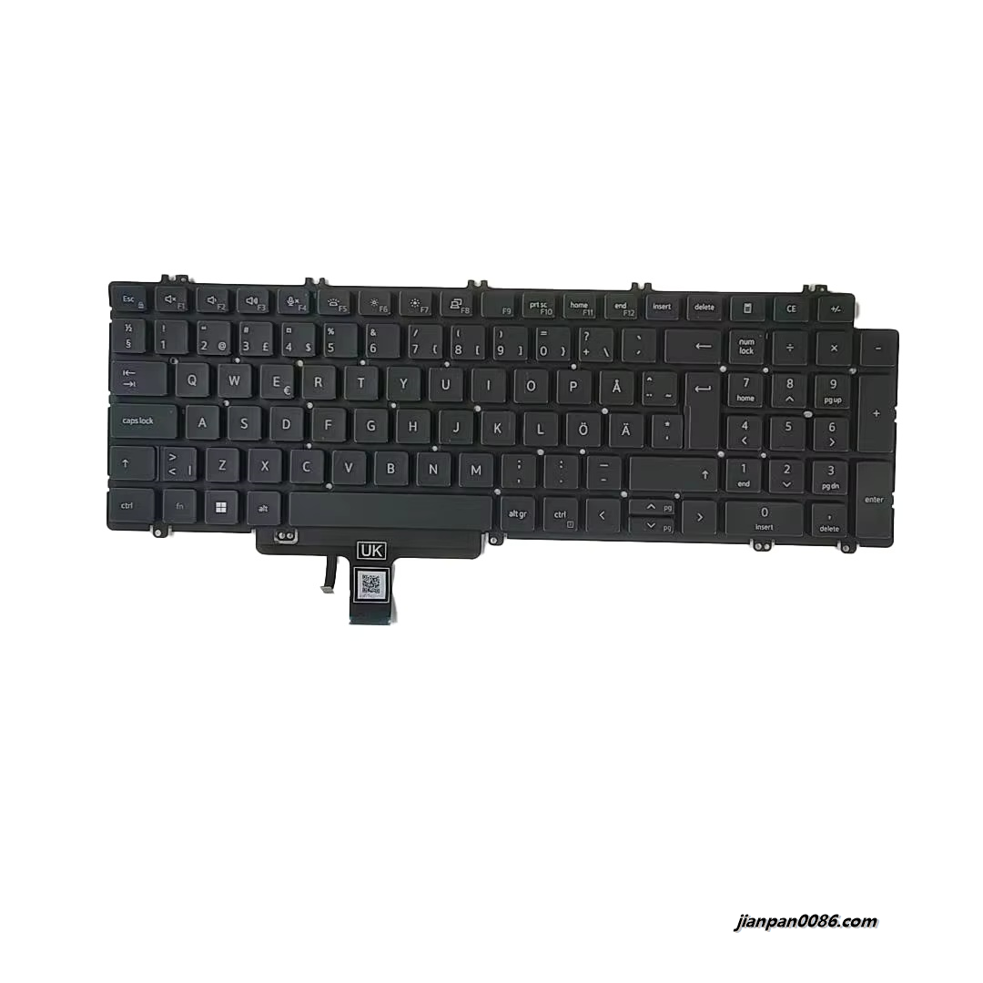 Picture of Original New Swedish Language For Dell 7550 Black Backlight Laptop Keyboard SG-A2710-2SA SN2007B DPN0VC28N PK133MM3B23 1PA52119058