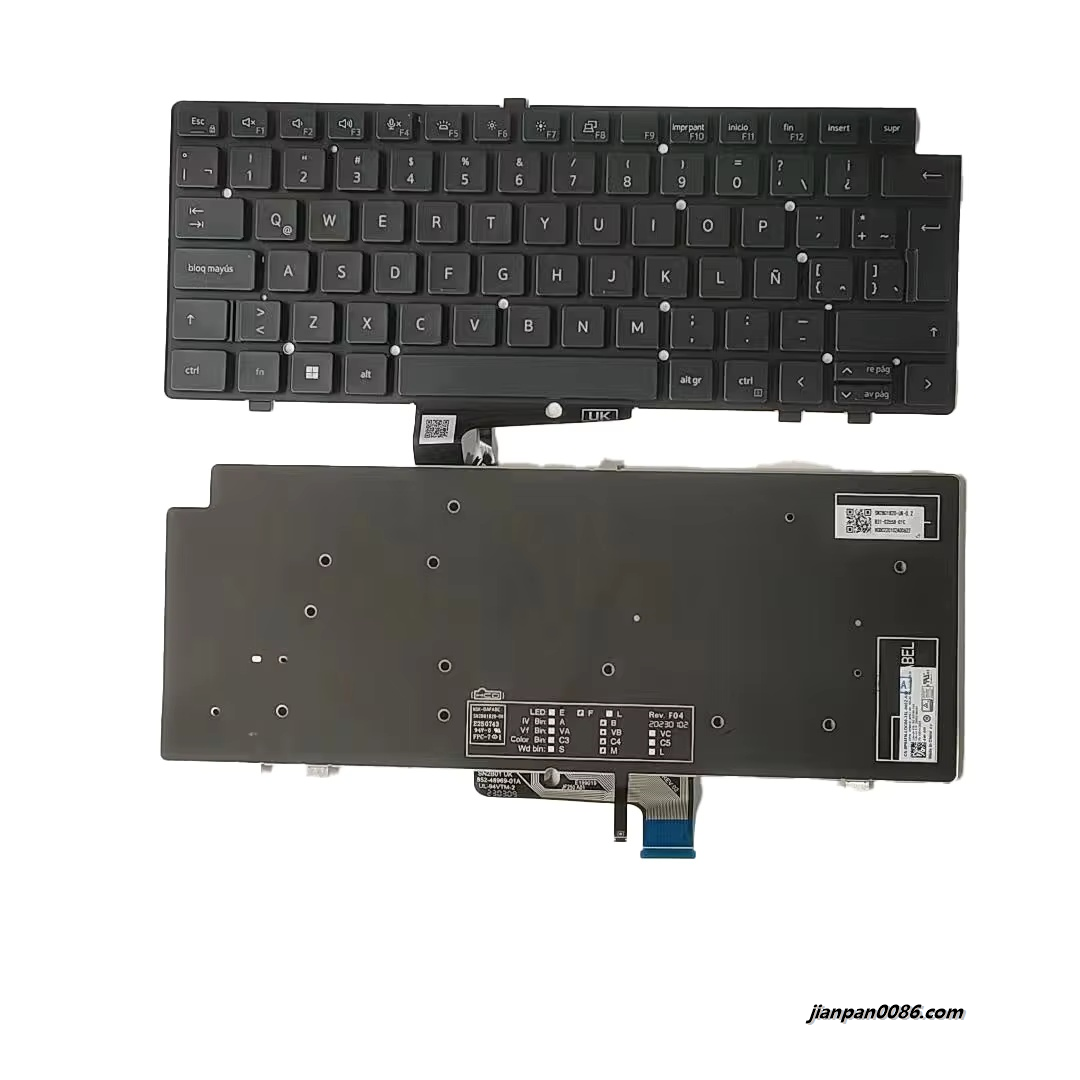 Picture of Original New Latin Language For DELL Latitude 7640 Black Backlight SG-B2790-74A SN2B01B20 PK133YK3B22 0P94F 2PA527 19115