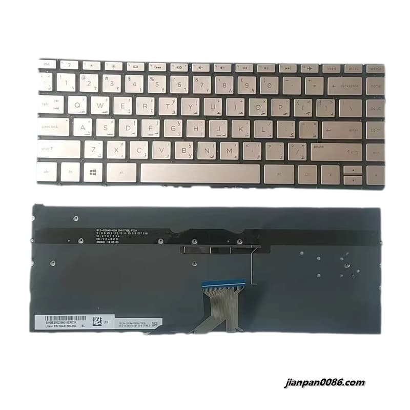 Picture of Original New Arabic  Language For HP Spectre x360 13-AC 13-AC00 Silver Backlight Laptop Keyboard SG-87280-3NA TDH4164