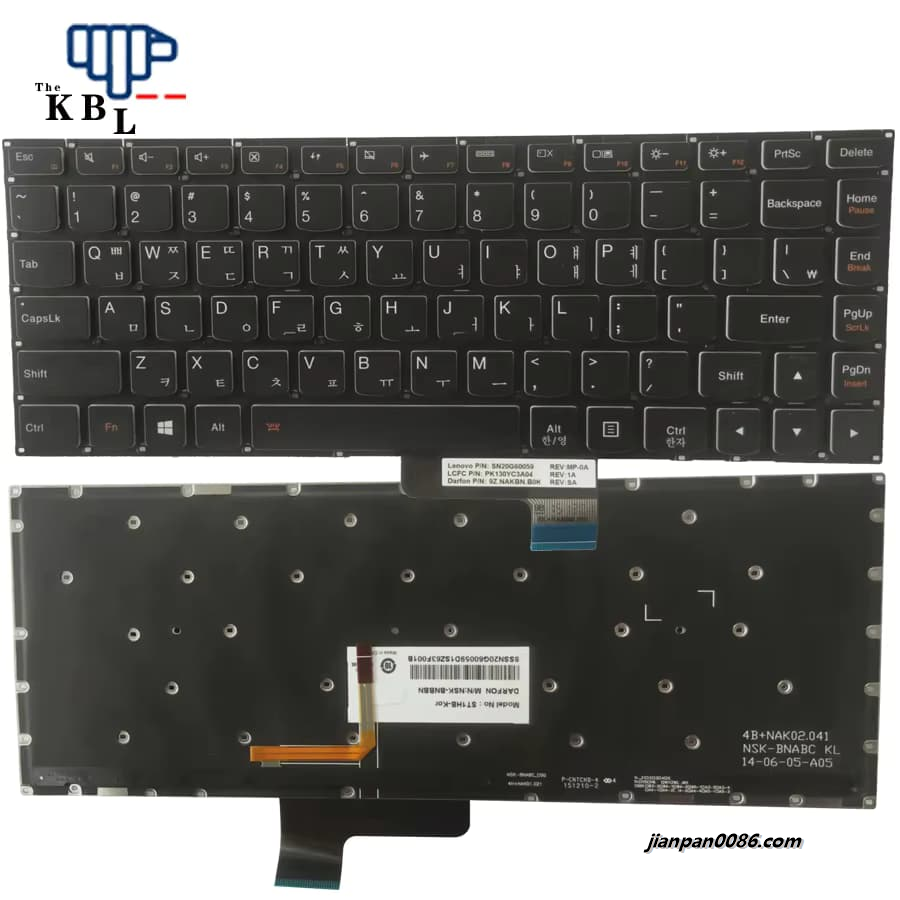 Picture of Original New Korea Language For Lenovo YOGA 2 13 Black Backlight Laptop Keyboard PK130YC3A04 40P12077