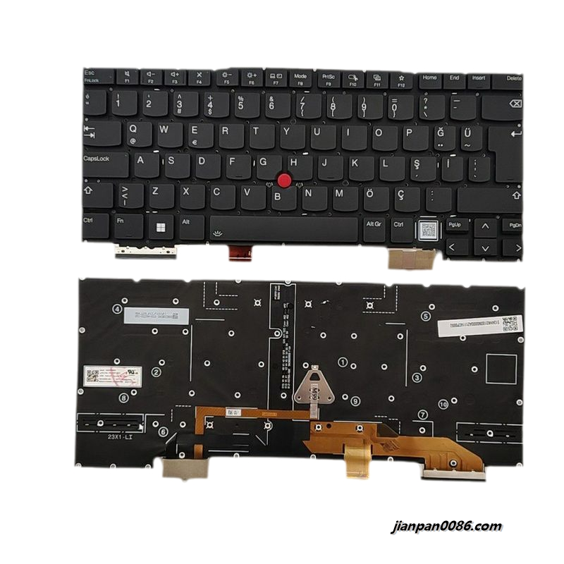 Picture of Original New Turkey Language For Lenovo Thinkpad X1 2024 Black Backlit Laptop Keyboard SG-A3420-28A  PK1332C3B23  SN3B02B00  C117