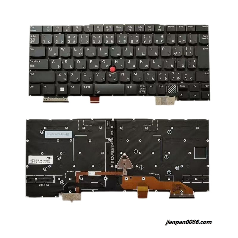 Picture of Original New Japanese Language For Lenovo Thinkpad X1 2024 Black Backlit Laptop Keyboard SN21K90090 SN3B02B00 SG-A3420-2VA 340p