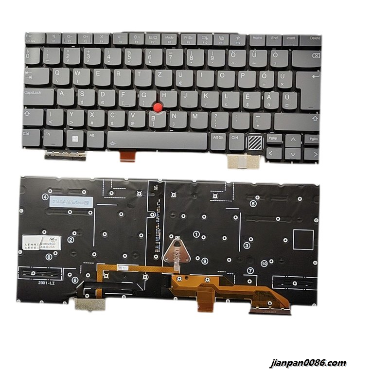 Picture of Original New Hungry Language For Lenovo Thinkpad X1 Yoga 2024 Grey Backlit Laptop Keyboard SG-A3430-2GA SN3B02BG0 D741