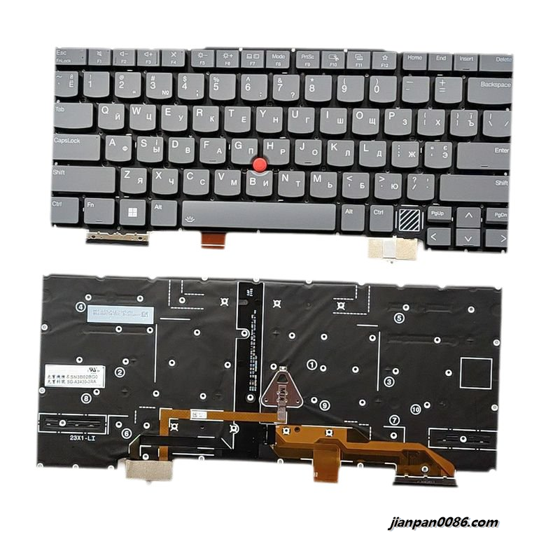 Picture of Original New Ukrane Language For Lenovo Thinkpad X1 Yoga 2024 Grey Backlit Laptop Keyboard SG-A3430-3RA SN3B02BG0 D735