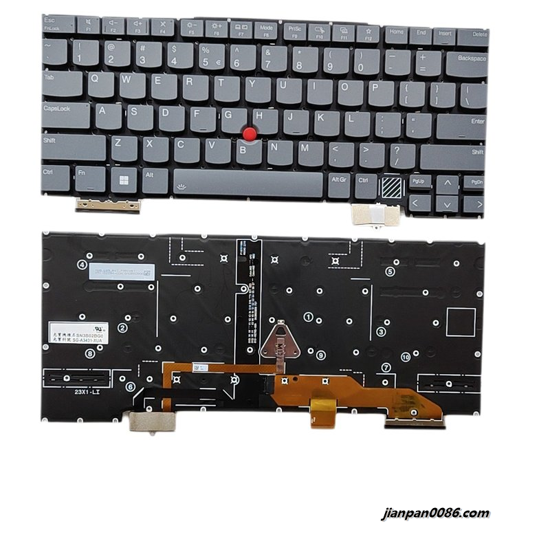 Picture of  Original New US Language For Lenovo Thinkpad X1 Yoga 2024 Grey Backlit Laptop Keyboard SG-A3431-XUA SN3B02BG0 D891