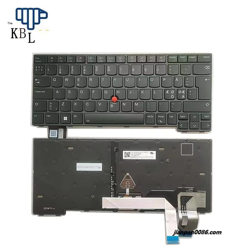 Picture of Original New Backlit Nodic Layout For Lenovo Thinkpad T14 Gen3 Black Laptop Keyboard SG-B1400-79A SN3101B PK132D32B34 6PTDH9503