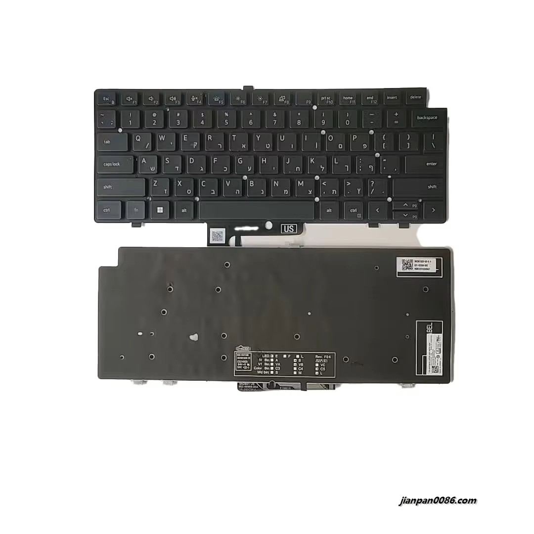 Picture of Original New Hebrew Language For DELL Latitude 7640  Black Backlight SG-B2790-XTA PK133YK3B03 DPN0H7GK8 3PA527 19119