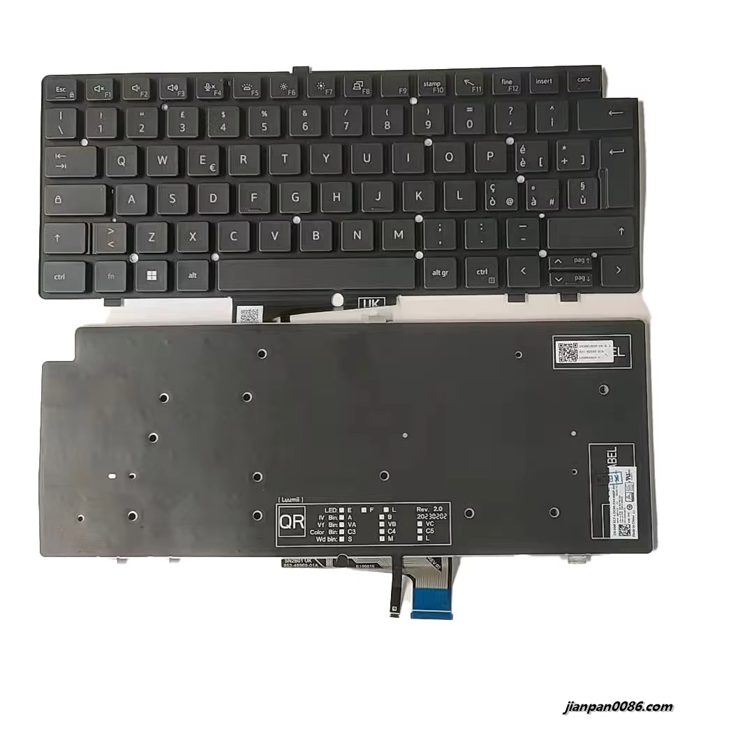 Picture of Original New Italian Language For DELL Latitude 7640 Black Backlight SG-B2790-2IA SN2B01B20 PK133YK3B19 DP/N:0MFXCF A527 19116
