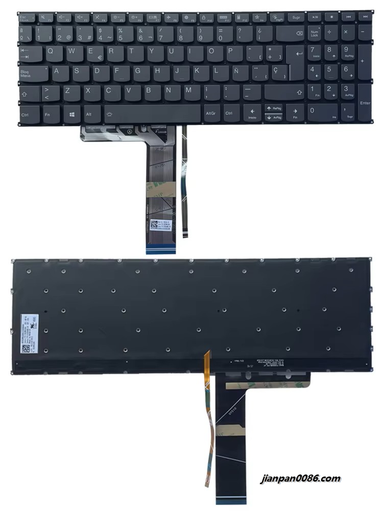 Picture of Original New For Spanish Language Lenovo Xiaoxin Air-15 Gray Backlit Laptop Keyboard SN20W65269 PK131K73B13 1P9652E566