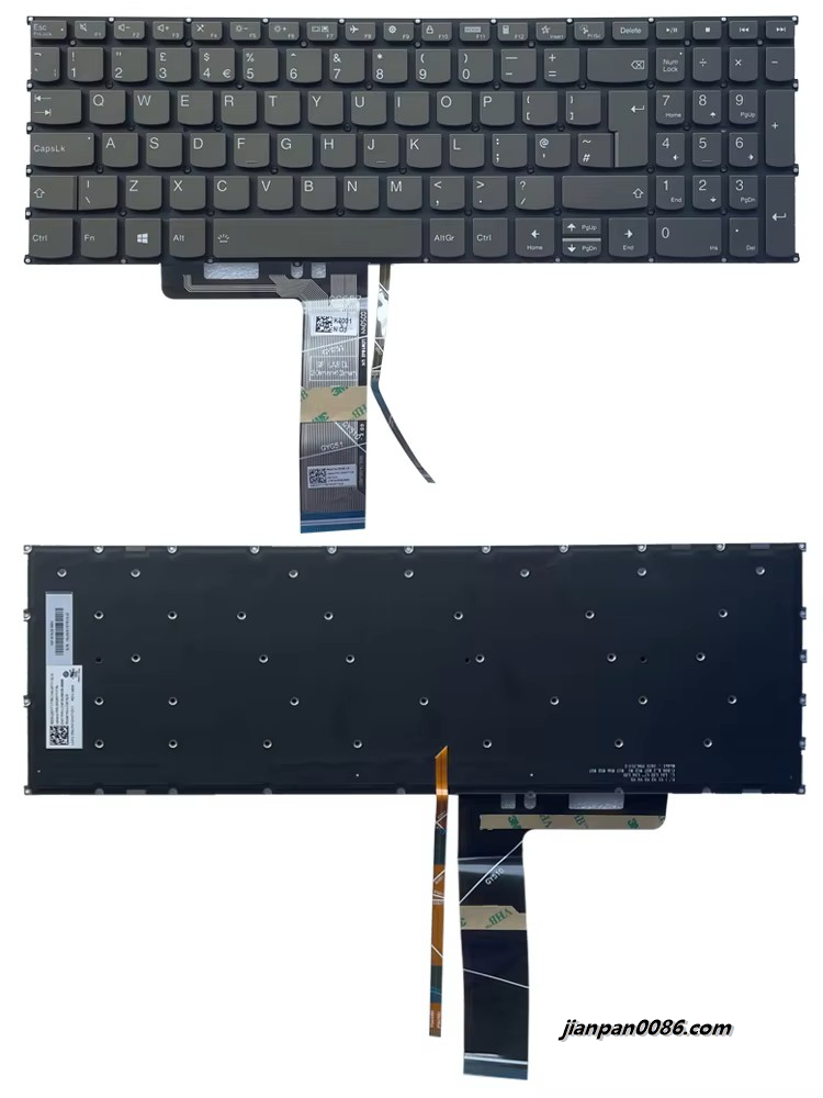 Picture of Original New For UK Language Lenovo Xiaoxin Air-15 Gray Backlit Laptop Keyboard SN20Y71776 PK131K71D11 3P9650E566