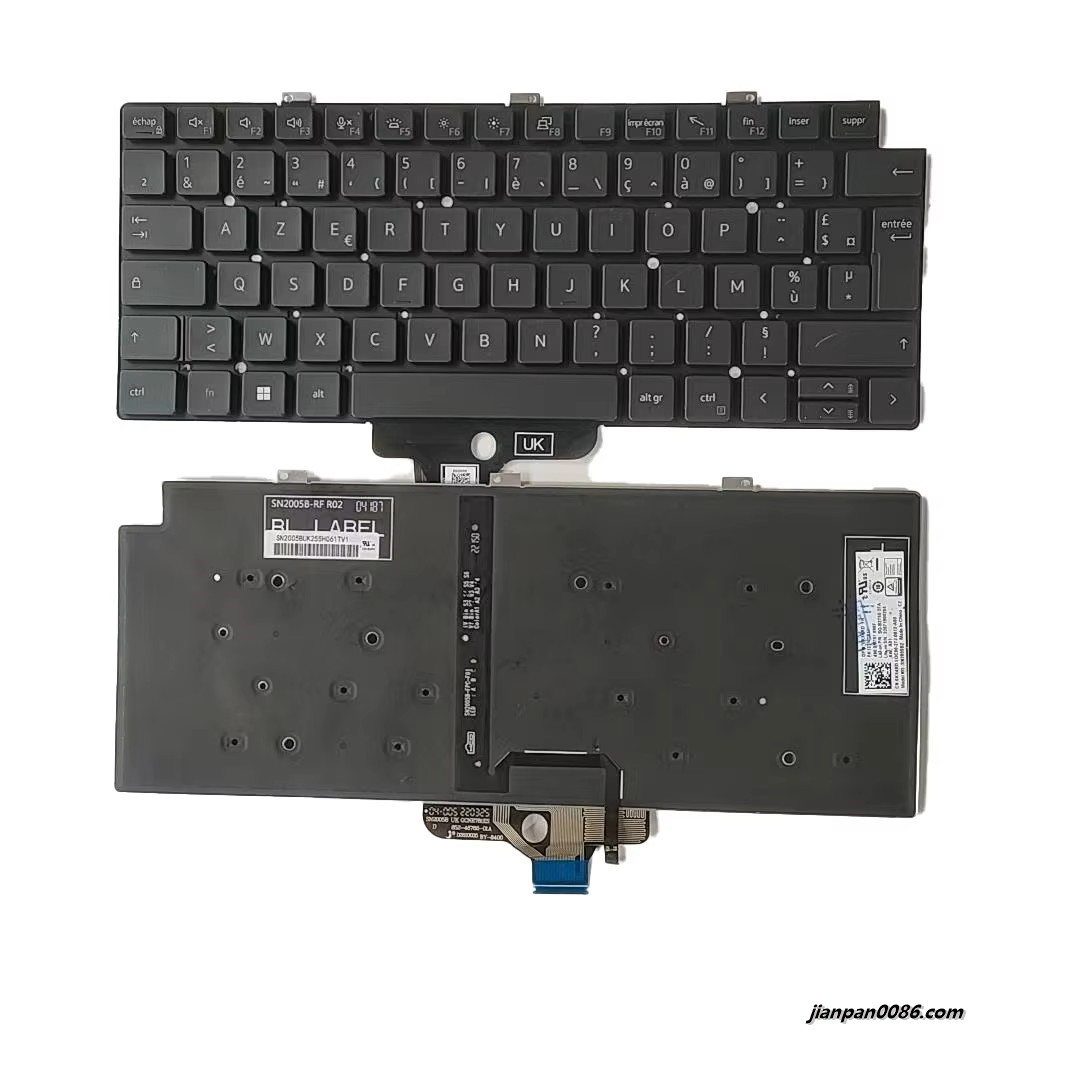 Picture of Original New French Language For Dell Latitude 7320 Black Backlight Laptop Keyboard SG-B2750-2FA SN2005BZ PK133IV3B17 DP/N:0KX4RD   A531 6PA531 19170