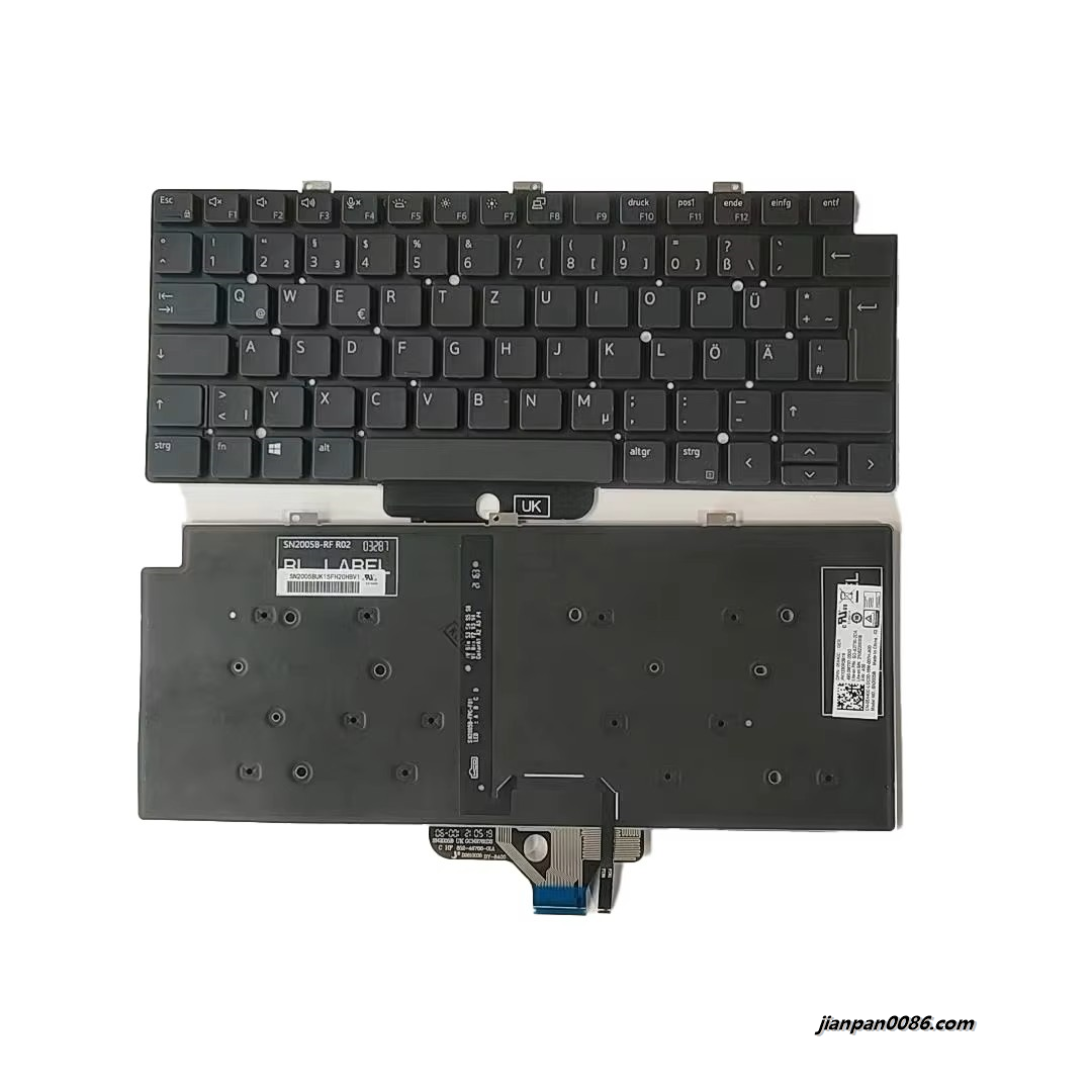 Picture of Original New Germany Language For Dell Latitude 7320 Black Backlight Laptop Keyboard SG-B2730-2DA SN2005B PK1330R3B16 DP/N:05X40C A182 3PA531 19169