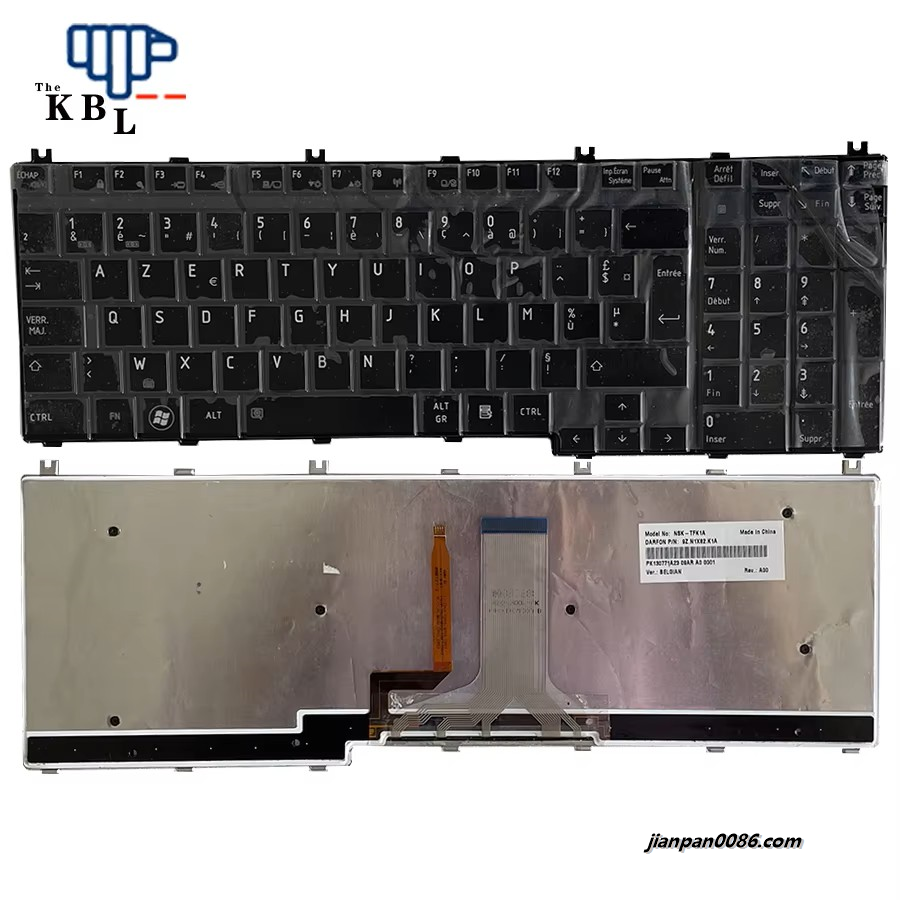Picture of Oraginal New Belgium Language For Toshiba Satellite P200 P300 P500 Black Backlight Laptop Keyboard PK130771A23 3PE442