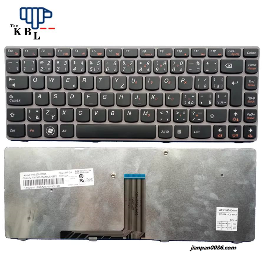Picture of Original New Czech Language For Lenovo Ideapad Z470 Z475 Z370 Z470A Grey Laptop Keyboard MP-10A16CS-6862 25011998