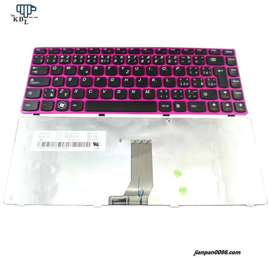 Picture of Original New Czech Language For Lenovo Ideapad Z470 Z475 Z370 Z470A Pink Laptop Keyboard PN25013137 E138