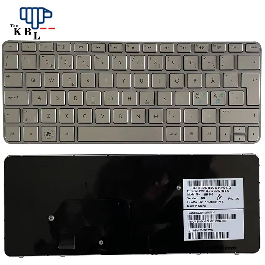 Picture of Original New Northern Europe Language For HP MINI 210-2000 1103 110-3500 110-4100 Silver Laptop SG-38200-79A 2PE336