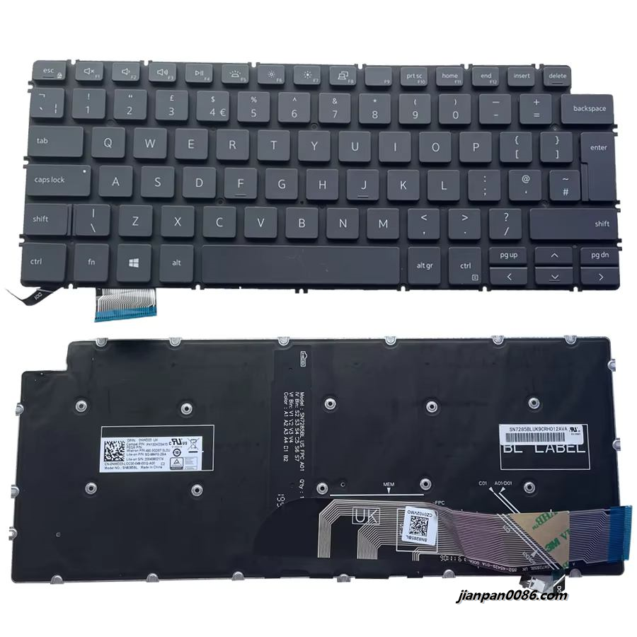 Picture of Original New UK Language For DELL 7490 5390 5391 5490 5491 7391 Grey Backlight Laptop SG-98410-2BA SN8285BL 50PE402