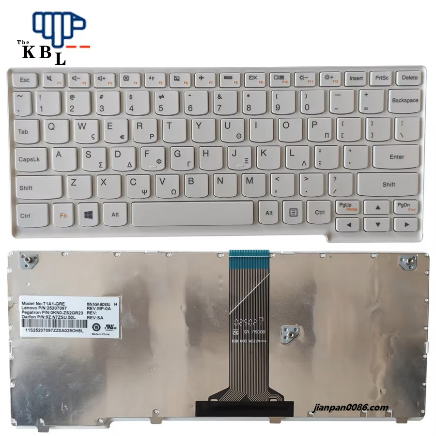 Picture of Original New Greece Language For Lenovo S206 S100 S110 White Laptop Keyboard PN25207097 9Z.N7ZSU.50L E21