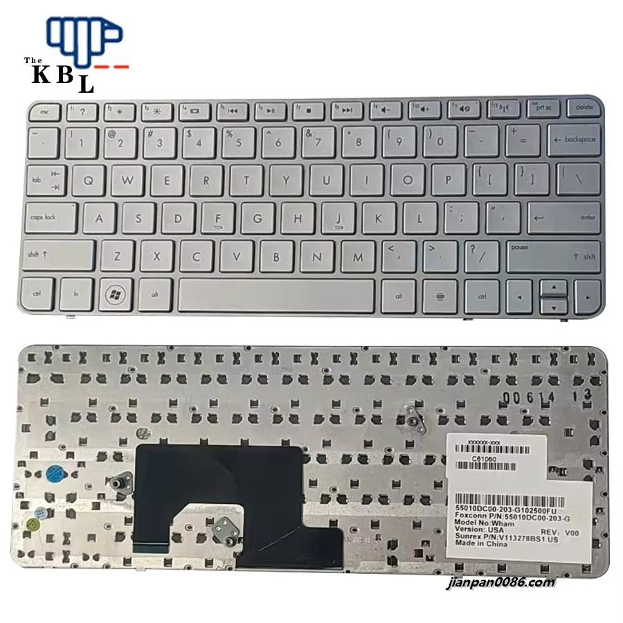 Picture of Original 3887 New US Language For HP Mini210-2000 Silver Laptop Keyboard V113278BS1 2FTDH3567