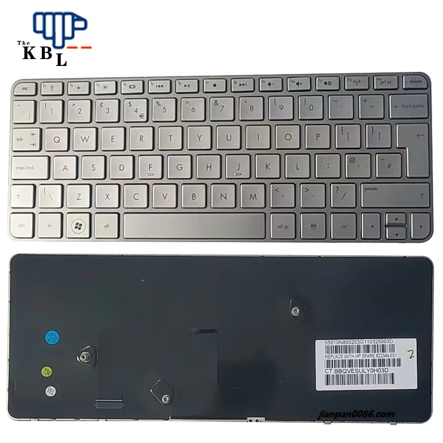 Picture of Original New UK Language For HP Mini210-2000 Silver Laptop Keyboard 622344-031 1PTDH3567
