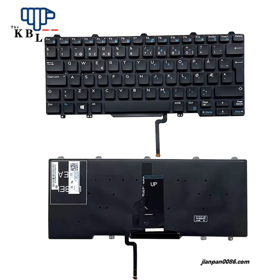 Picture of Original New Norway Language For Dell Latitude E7350 E7480 E7490 Black Backlight Laptop Keyboard 0R4K2Y PK1316R1A17 20PE615