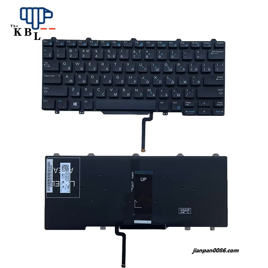 Picture of Original New Russian Language For Dell Latitude E7350 E7480 E7490 Black Backlight Laptop Keyboard 0WVV2W PK1316R1A06 8PE611