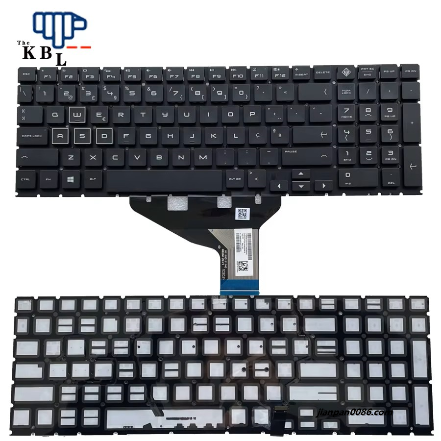 Picture of Original New Portugue Language For HP OMEN 15-DC 15-DH Black Backlight Laptop Keyboard 2B-BBM15H100 40P11394E811