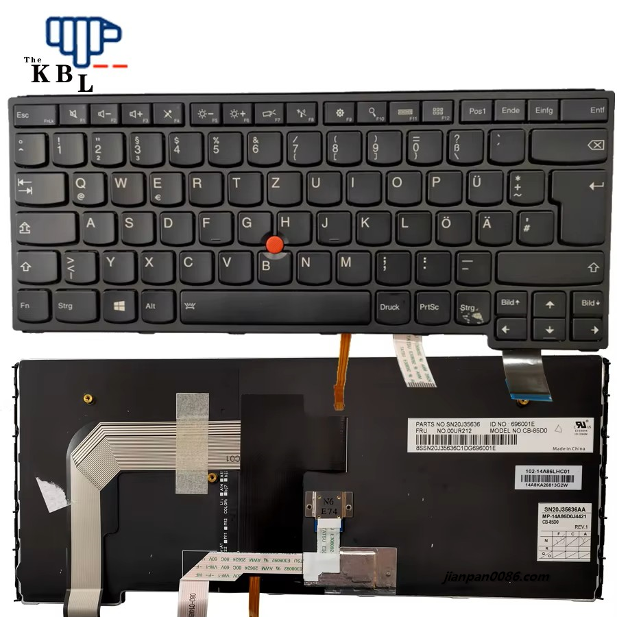 Picture of Original New Germany Language For IBM Thinkpad S3 YOGA 14 Black Backlight With Point Stick LaptopKeyboard MP14A86D0-J4421 00UR212  TDH9450 5P5538