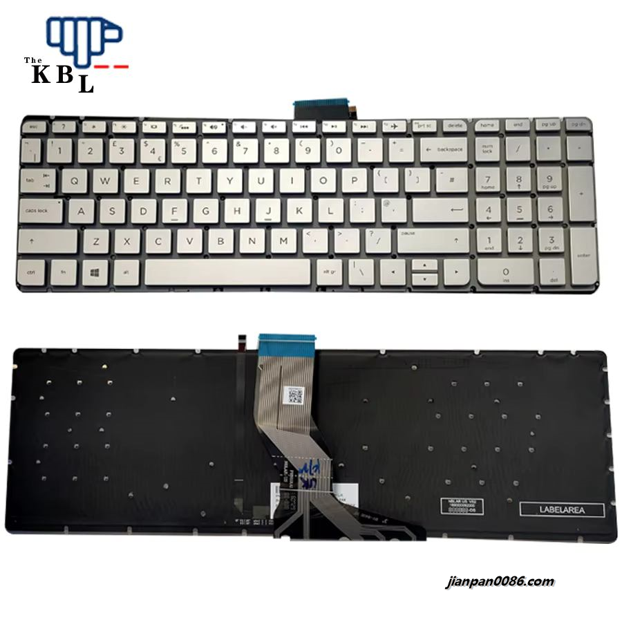 Picture of Original New UK Language For HP Pavilion 15-AB Silver Laptop Backlight Keyboard 2B-BAR20I600 4PTDH3558