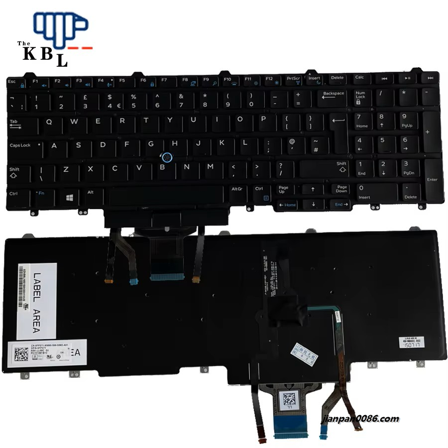 Picture of Original 90% New UK Language For Dell Latitude E5550 E5570 E5580 E5590 Backlight Laptop Keyboard PK1313M1B12 1P8397E445