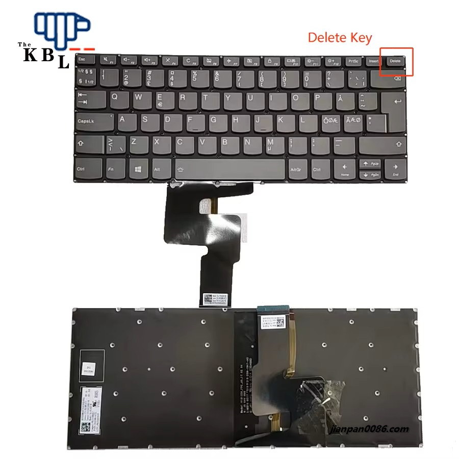 Picture of Original New Denmark NE Language For Lenovo IdeaPad 330-14 Grey Backlit Laptop Keyboard V161320AK1-NE TDH6308