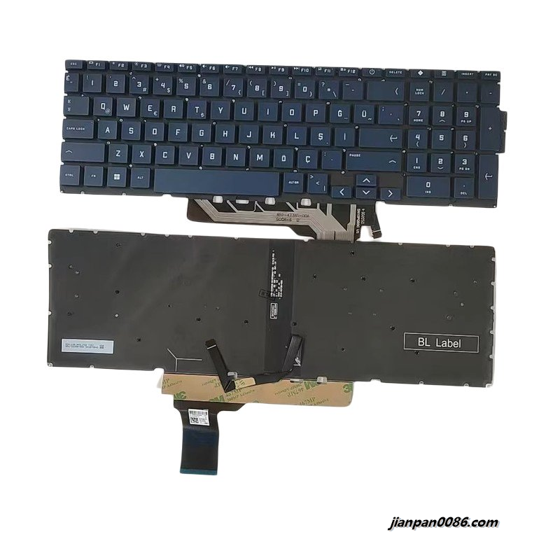 Picture of Oraginal New Turkey language For HP 16-E Blue Backlit Laptop Keyboard SG-B4250-X8A SN1B70B60 PK137ID1J19 C051