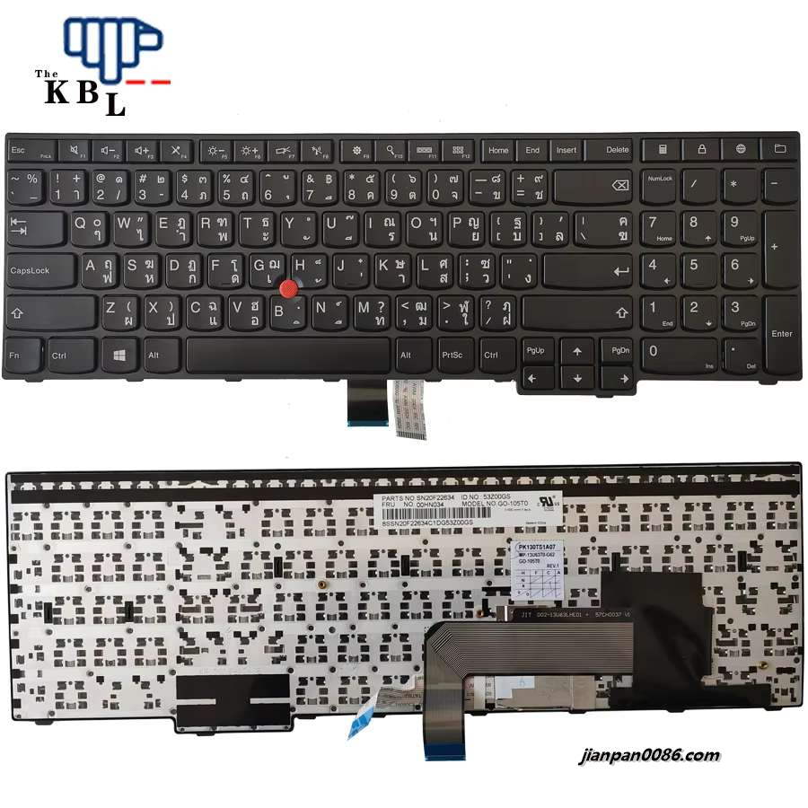 Picture of Original New Thailand Language For IBM Thinkpad E560P E550 E550C Black WIth Point Stick Nobacklit Laptop Keyboard MP-13U63TO-G62 PK130TS3A07 TDH3348 14PE125