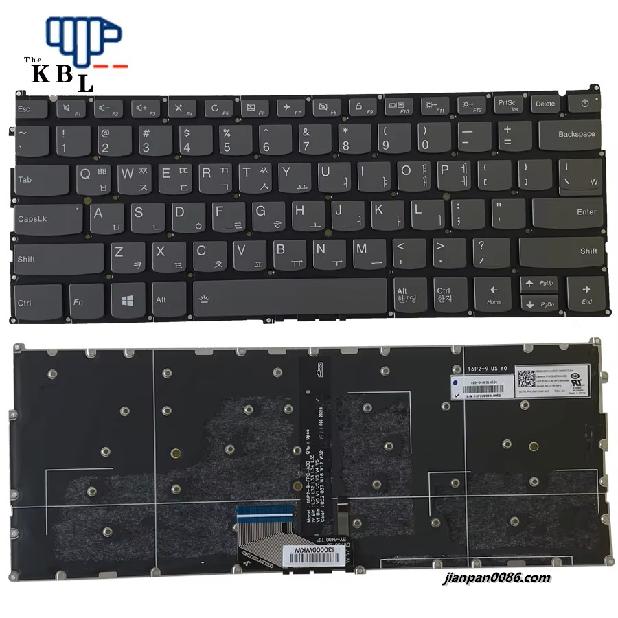 Picture of Original New Korea Layout For Lenovo 720S-13IKB 720S-13ARR Grey Backlight Power Key Laptop Keyboard SN20N04463 5P8626(90%New)