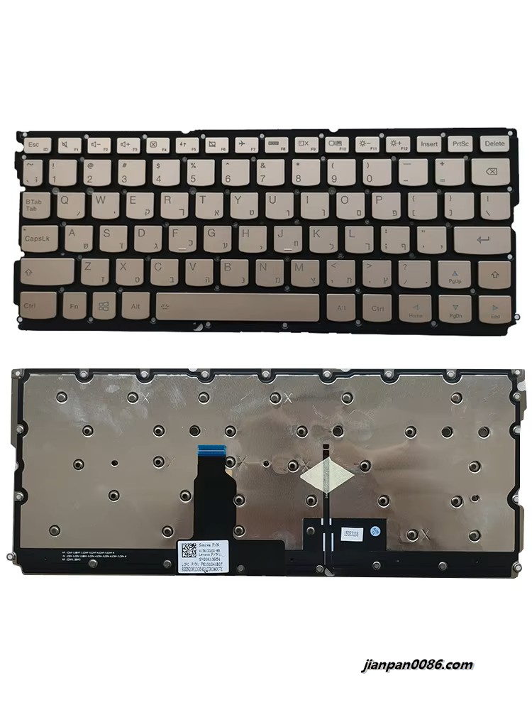 Picture of Oraginal New HB Hebrew Language For Lenovo IdeaPad Yoga900s Gold Backlit Keyboard PK131041B07 V154120AS1-HB E403
