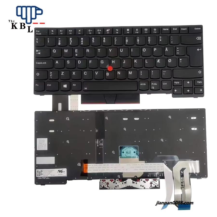 Picture of Original New Denmark Language For IBM Thinkpad E480 E490 R480 R490 Black Backlight Laptop Keyboard PK131663817 2B-BBE12L702