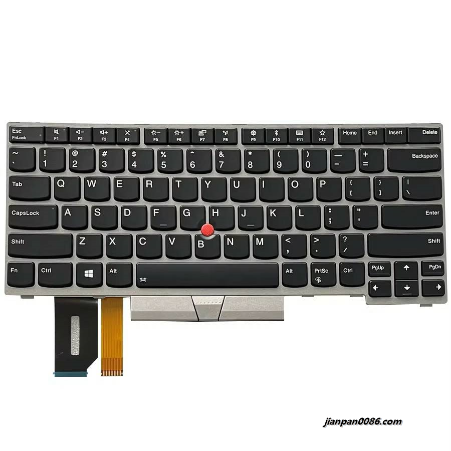 Picture of Original US Language For Lenovo Thinkpad  E480 E490 R480 R490 L490 Silver Frame Backlit Laptop Keyboard PK131661D00 N001YN420 SG-90730-XUA SN5371BL TDH2530