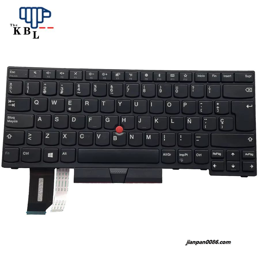Picture of Original New Spanish Language For Lenovo Thinkpad E480 E490 R480 R490 L490 (Black Left&Right Key) Nobacklit Laptop Keyboard SN20P32764 1PE558