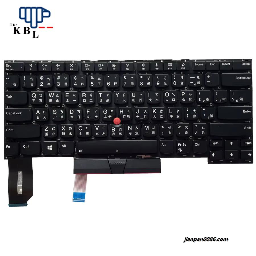 Picture of Original New TW Language For Lenovo Thinkpad T490S Black (No Frame) Backlit Laptop Keyboard SG-A2420-XMA SN1392BL SN20W19587 PK131L51B04 A766