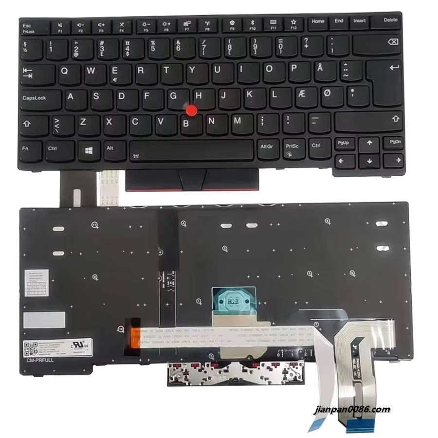 Picture of Original New Denmark Language For IBM Thinkpad E480 E490 R480 R490 Black Backlight Laptop Keyboard PK131663817 2B-BBE12L702